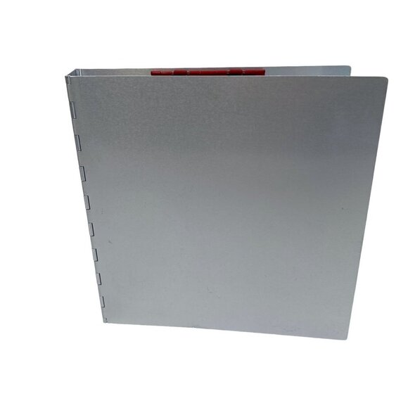 Metal Binder 8.5" Brushed Metal with Clip and inserts - Picture 3 of 14